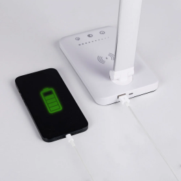 Lampe de Bureau LED avec Chargeur sans Fil 6W 420Lm CCT, Luminosité Réglable, Ports USB Multiples, Design Minimaliste