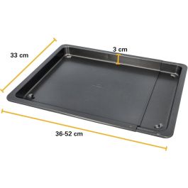 Plaque de cuisson ajustable - BIRKMANN - EASY BAKING - Acier carbone - Anti adhésif - 36-52 x 33 x 3 cm
