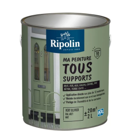 Ripolin Peinture Multi-Supports 2L, Mat, Vert Olive RAL 6021 - Pour Bois, Métal, Béton, PVC - Résistante aux UV et Intempéries Precio: 91.092. SKU: B1G3G2YE24