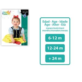 Déguisement Princesse de Conte pour Bébé Fille 12-24 Mois, Robe Jaune et Bleu avec Diadème Rouge - Polyester