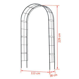 Nature Pergola Arco Acero Galvanizado Negro 113x38xH229cm