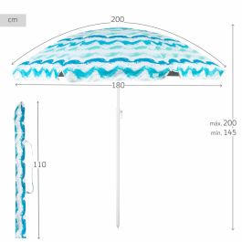 Parasol de plage Aktive Argenté 200 x 200 x 200 cm (4 Unités)