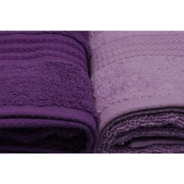 Ensemble de 4 serviettes de main en coton 100%, 50x90 cm, couleur violette - Lot de serviettes absorbantes et douces pour salle de bain