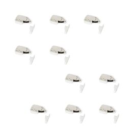 Emuca Lot de 10 serrures à bascule pour meubles Fast Latch, acier et plastique, blanc