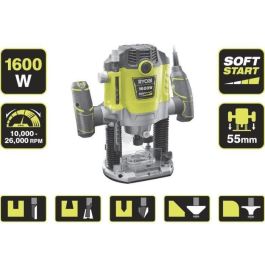 Ryobi RRT1600-K Défonceuse 1600 Watts avec 5 Fraises et Coffret