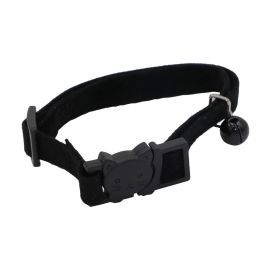 Aime Collier pour chat - Velours noir - Nylon, motif rouge/blanc, clochette argentée - AIM3281019020655