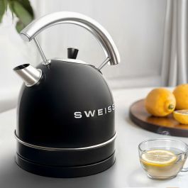 Sweiss Hervidor KTL9 Bouilloire Vintage 2200W 1.8L Base Pivotante Noir