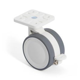 STAMPMATIC Rueda Giratoria Vega Con Aro De Goma Ø60 Con Placa Acabado Blanco Freno Con Freno Stampmatic