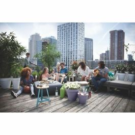 Elho Loft Urban Redonda Pot à Roulettes 40L - Violet - L 39 x An 38.5 x H 35 cm - Extérieur - 100% Recyclé - ELH9203539040400