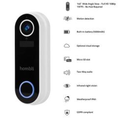 Hombli smarte Türklingel 2 (weiß) + Gong