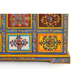 GINER Y COLOMER - Commode 9 tiroirs en bois de manguier massif avec finition peinte à la main - Buffet de rangement artisanal