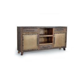GINER Y COLOMER Buffet en Bois Récupéré et Métal, 3 Tiroirs 2 Portes, Dimensions 180 x 90 x 40 cm, Capacité 0,84 m³, Finition Naturelle et Oxydée, Mueble Artesanal Unique Precio: 1439.988. SKU: B1544CYCMS