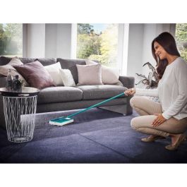 Balai mécanique Leifheit Regulus 11700, balayeuse efficace avec 3 brosses rotatives de balayage, sans câble ni électricité,turquoise