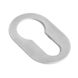 NUDA Porte clé adhésif ovale 26x42x1mm Chrome Satiné Noir Blanc Chrome Brossé