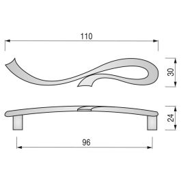 Giusti Tirador Galia Zamak Argent Ancien, Distance 96 mm