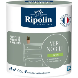 Ripolin - Peinture pour meubles et objets, Vert Nobile, finition satinée, pour bois, mélaminé, stratifié et métal, sans sous-couche, intérieur et extérieur, 0.5L Precio: 42.036. SKU: B14SXKLV2Z