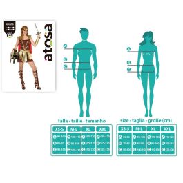 Déguisement Femme Adulte Gladiateur Romain Historique Marron - Costume 5 Pièces avec Cape et Ceinture - Taille XS-S