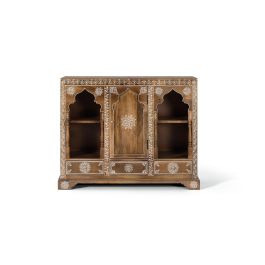 GINER Y COLOMER Console d'Entrée en Bois de Manguier Artisanale avec Porte et 3 Tiroirs, Finition Naturelle et Blanc, 100x79x35 cm Precio: 635.988. SKU: B1BRK6XFLQ