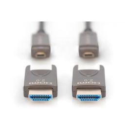 DIGITUS HDMI AOC Hybrid Glasfaserkabel 4K abnehmbar 15m schw