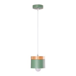 Lampe Suspendue Métal et Bois Design Moderne Réglable en Hauteur SKD-P1010-T