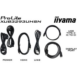 81,3cm/32'' (3840x2160) iiyama LCD Business XUB3293UHSN-B5 IPS 4ms HDMI DisplayPort USB-C UHD Black