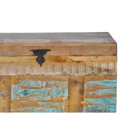 GINER Y COLOMER - Baûl de Rangement Artisanal en Bois Recyclé Multicolor - Coffre 80x40x40 cm, Grande Capacité, avec Ouverture Supérieure