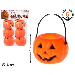 Pack de 6 Mini Citrouilles Décoratives Halloween Jack-o'-Lantern 25x13 cm pour Décoration de Table et Étagère Precio: 10.7900004. SKU: S1130221