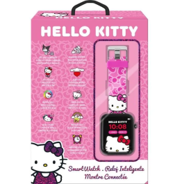Kids Licensing Montre Connectée Hello Kitty HK50264 avec Application, Écran Personnalisable, Podomètre, Enregistreur Vocal et Calculatrice, pour Enfant - Charge USB