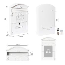 Boîte aux lettres Arregui Blanc 26 X 9 X 42 CM Métal Aluminium