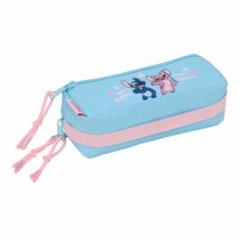 Trousse Fourre-Tout Triple Lilo & Stitch Happy Bleu ciel 22 x 8,5 x 6 cm