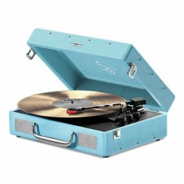 Mixx Audio AAALT65870 Platine Vinyle Revival 55, 3 Vitesses, Bluetooth, Sortie RCA, Haut-parleurs Stéréo Intégrés, Bleu