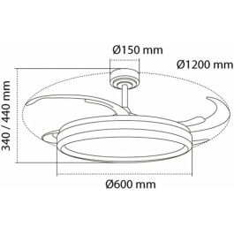 Ventilateur de Plafond CristalRecord CHARLY L RETRAC Transparent 80 W