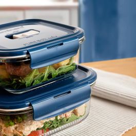 Recipiente Cuadrado Hermético Vidrio Baltic Luminarc 15,2x15,2x6,8 cm-76 cL