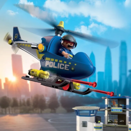 Playmobil 72080 Hélicoptère de Police - Jouet Figurine pour Enfants avec Missions et Aventures de Secours