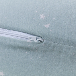 Tineo - Coussin de maternité ergonomique - Déhoussable en jersey de coton - Double usage grossesse et allaitement - Vert d'eau étoiles