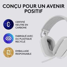 Logitech Casque sans fil léger Vibra 100 avec micro anti-bruit - Blanc LOG981001219