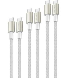 4smarts USB-C auf USB-C Kabel PremiumCord 60W 3erSet wei/silb
