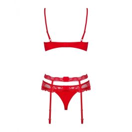 Ensemble de Lingerie en Dentelle Obsessive Heartina Rouge L/XL