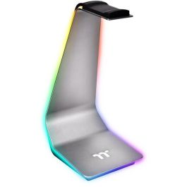 Thermaltake ARGENT HS1 RGB Support pour casque gaming, 2 ports USB, éclairage RGB, en aluminium, couleur noir et gris