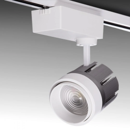 Projecteur de rail LED 30W 2700Lm 6000K "Athena" Monophasé, Ouverture 15-60°, 50000H GMD-FTL03-M-30-CW