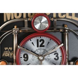 Horloge Murale Home ESPRIT Noir Rouge Doré PVC Métal Moto Vintage 60 x 18 x 120 cm