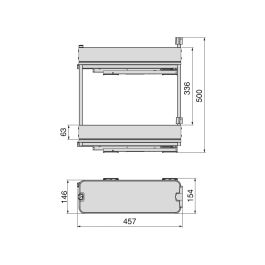 Emuca Porte-bouteilles latéral extractible Harmony avec fermeture amortie, Module largeur 200mm hauteur 700mm, Acier et Bois, Gris anthracite