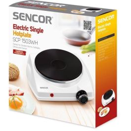 Sencor Plaque de cuisson électrique 1 foyer SCP 1503WH-EUE4 1500 W Blanc, pour petits espaces (cuisine, dortoir, camping)