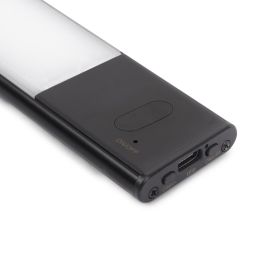 Emuca Luminaire LED Kaus Black rechargeable par usb avec capteur tactile, 240mm, Peint en noir, Plastique et Aluminium