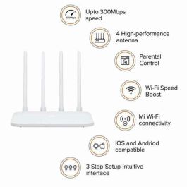 Router Xiaomi WiFi Router 4С Blanc Mini USB Ethernet LAN USB x 3 Wi-Fi 300 Mbps