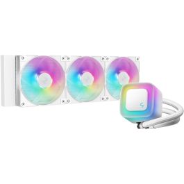 Deepcool LE360 WH V2 - Refroidisseur de liquide tout-en-un (AIO) blanc avec éclairage RGB, 3 ventilateurs 120mm, pour Intel LGA 1700/1200 et AMD AM4/AM5