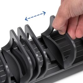 Emuca Orderbox Porte-assiettes pour tiroir, 120x470mm, Aluminium et Plastique, Gris antracite