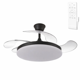 Ventilador DC Negro 59w 6980lm 3000-4000-6000k 4 Aspas 6 Velocidades Verano-Invierno 107cm