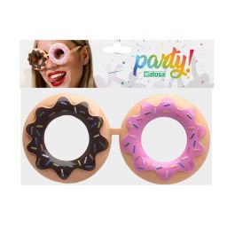Gafas Rosquillas Carnaval Mujer - Lunettes de déguisement pour adulte en forme de donut coloré