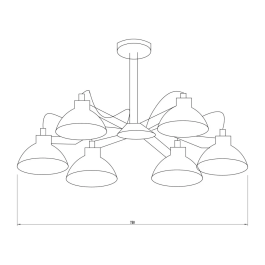 Lampe suspendue Bratsk SKD-P80014 en métal, style industriel pour intérieur